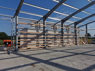 Druckwand im Bau, vorne Spaltenboden